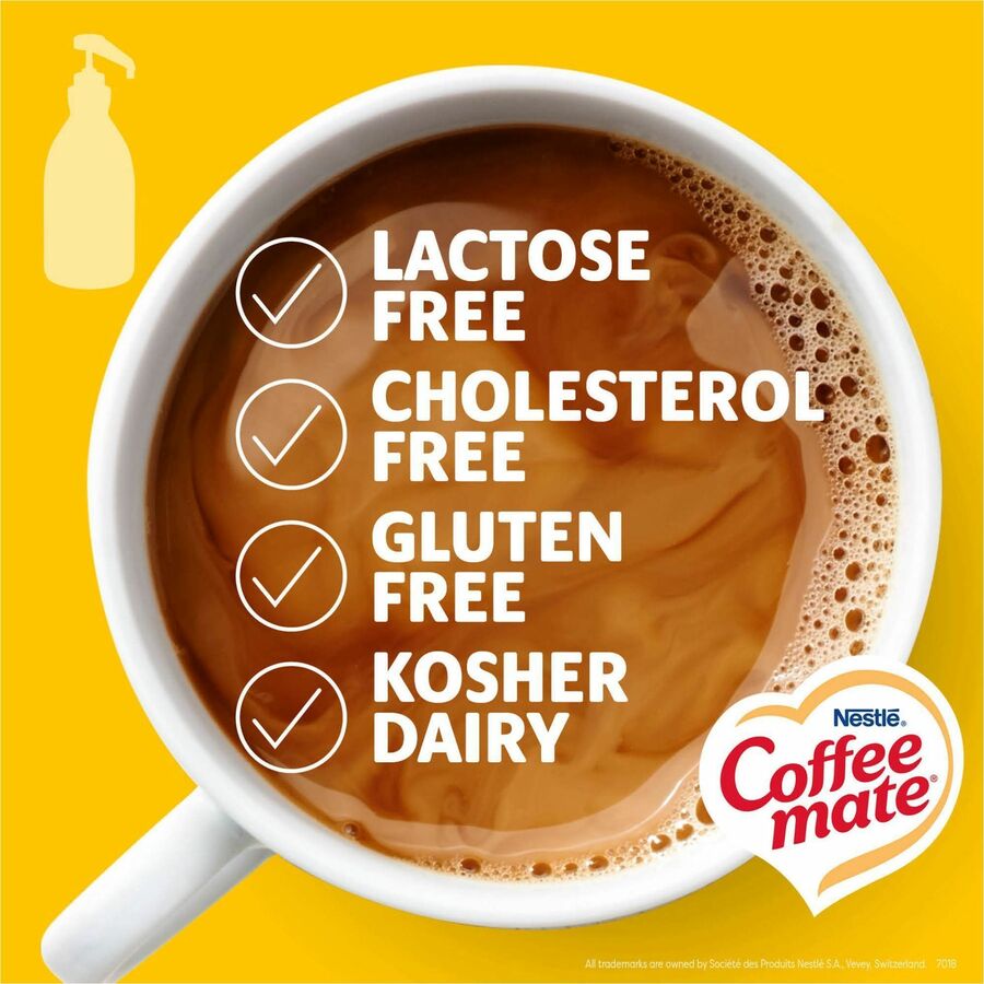 Coffee mate Hazelnut Liquid Concentrate Coffee Creamer - Pump Bottle - Hazelnut Flavor - 50.70 fl oz (1.50 L) - 300 Serving - 1 Each