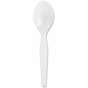 Genuine Joe Heavyweight Disposable Spoons - Disposable - White - 100 / Box