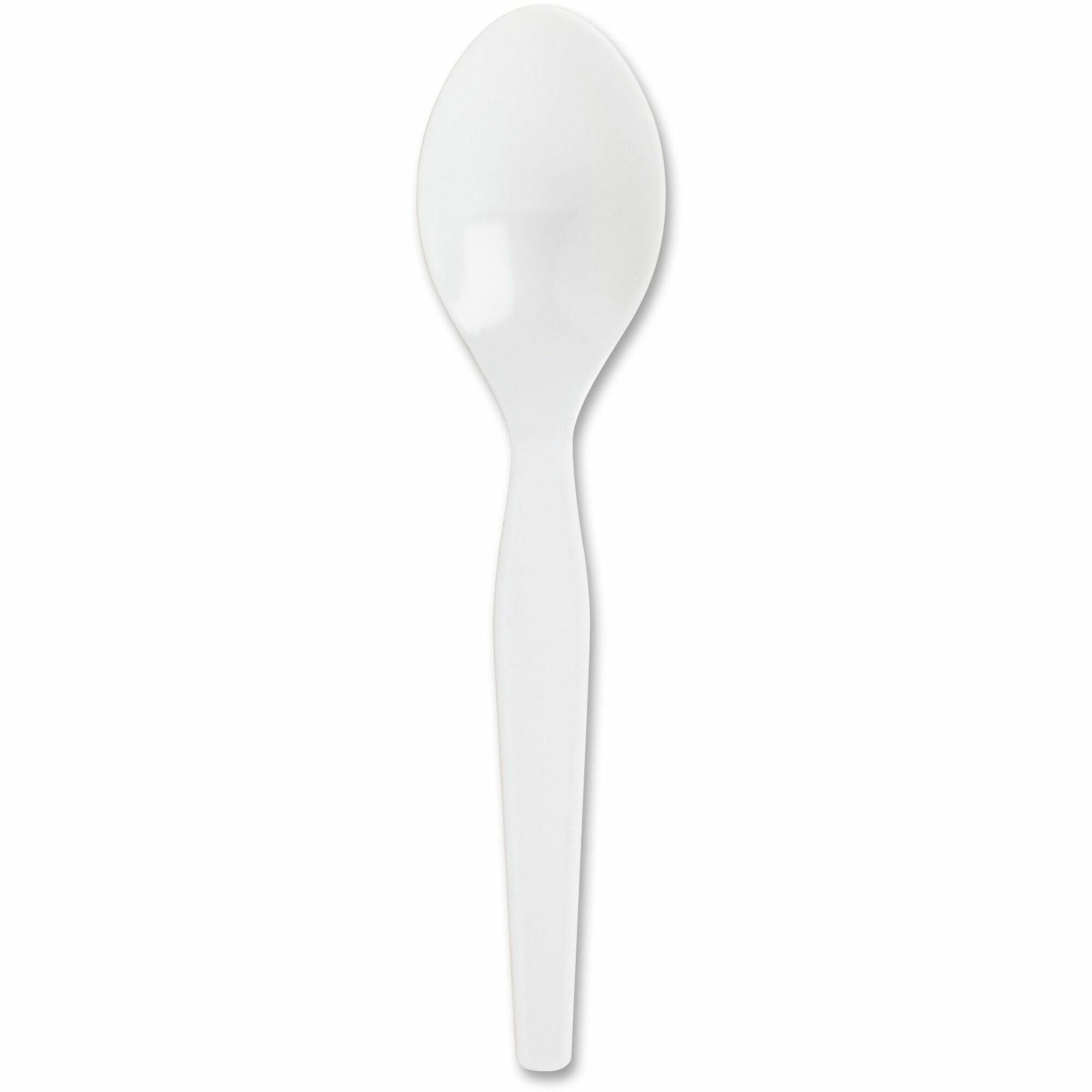Genuine Joe Heavyweight Disposable Spoons - Disposable - White - 100 / Box