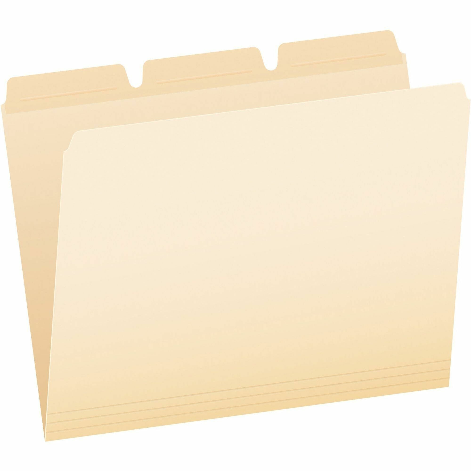 8 1/2" x 11" - Top Tab Location - Assorted Tab Position - Manila - Reinforced Tab - 10% Recycled - 50 / Pack