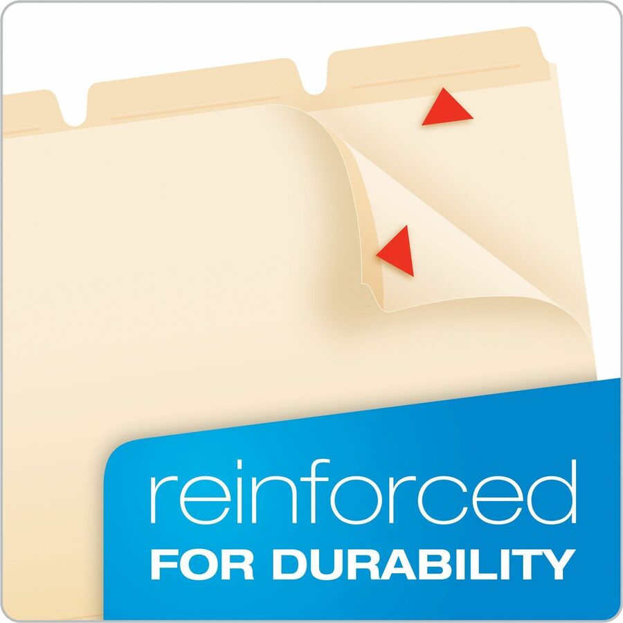 8 1/2" x 11" - Top Tab Location - Assorted Tab Position - Manila - Reinforced Tab - 10% Recycled - 50 / Pack