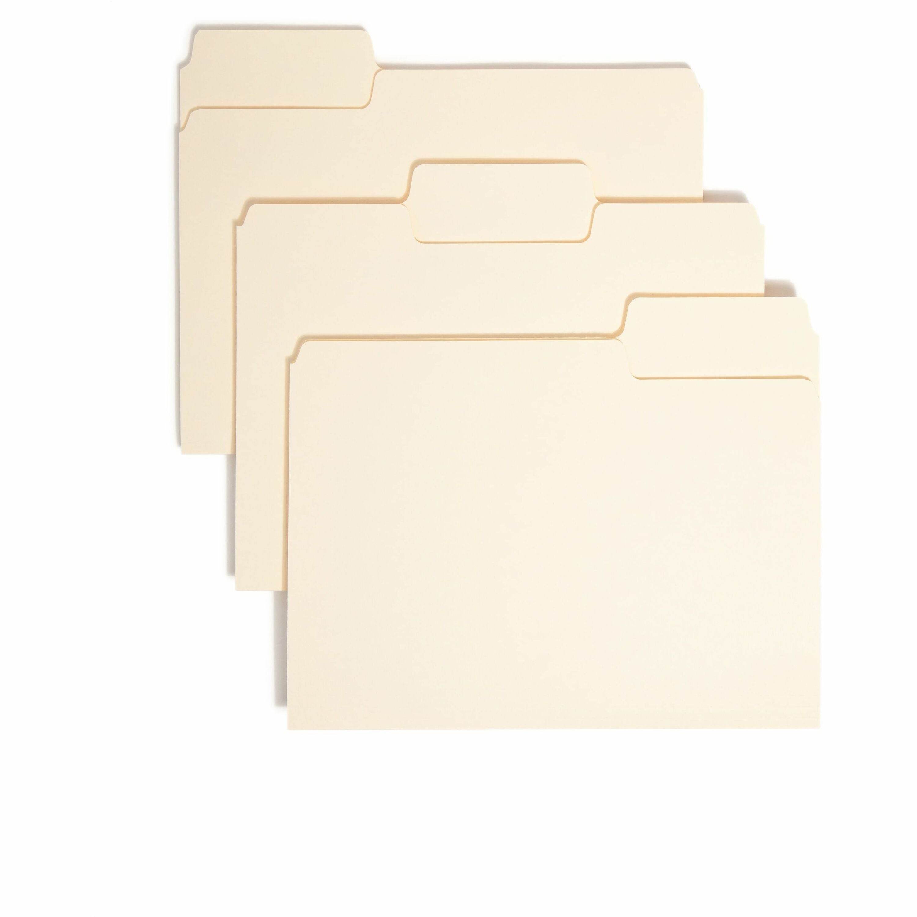 Smead SuperTab 1/3 Tab Cut Letter Recycled Top Tab File Folder - 8 1/2" x 11" - 3/4" Expansion - Top Tab Location - Assorted Tab Position - 11 pt. - 1 Plys - Manila - 10% Recycled - 100 / Box