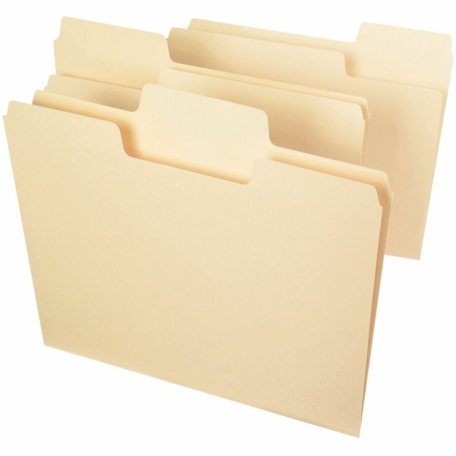 Smead SuperTab 1/3 Tab Cut Letter Recycled Top Tab File Folder - 8 1/2" x 11" - 3/4" Expansion - Top Tab Location - Assorted Tab Position - 11 pt. - 1 Plys - Manila - 10% Recycled - 100 / Box