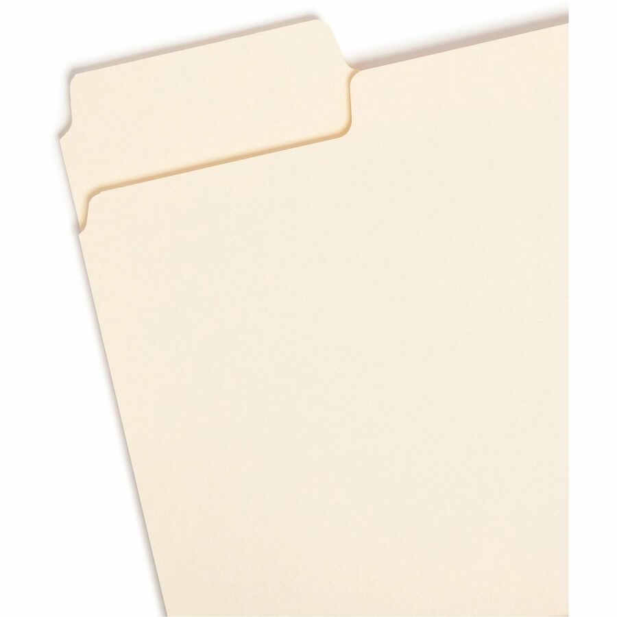 Smead SuperTab 1/3 Tab Cut Letter Recycled Top Tab File Folder - 8 1/2" x 11" - 3/4" Expansion - Top Tab Location - Assorted Tab Position - 11 pt. - 1 Plys - Manila - 10% Recycled - 100 / Box