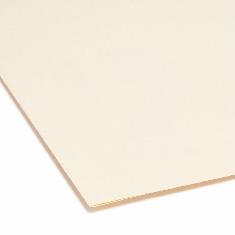 Smead SuperTab 1/3 Tab Cut Letter Recycled Top Tab File Folder - 8 1/2" x 11" - 3/4" Expansion - Top Tab Location - Assorted Tab Position - 11 pt. - 2 Plys - Manila - Label - 10% Recycled - 100 / Box