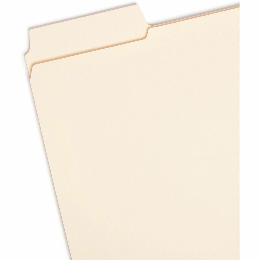 Smead SuperTab 1/3 Tab Cut Letter Recycled Top Tab File Folder - 8 1/2" x 11" - 3/4" Expansion - Top Tab Location - Assorted Tab Position - 11 pt. - 2 Plys - Manila - Label - 10% Recycled - 100 / Box