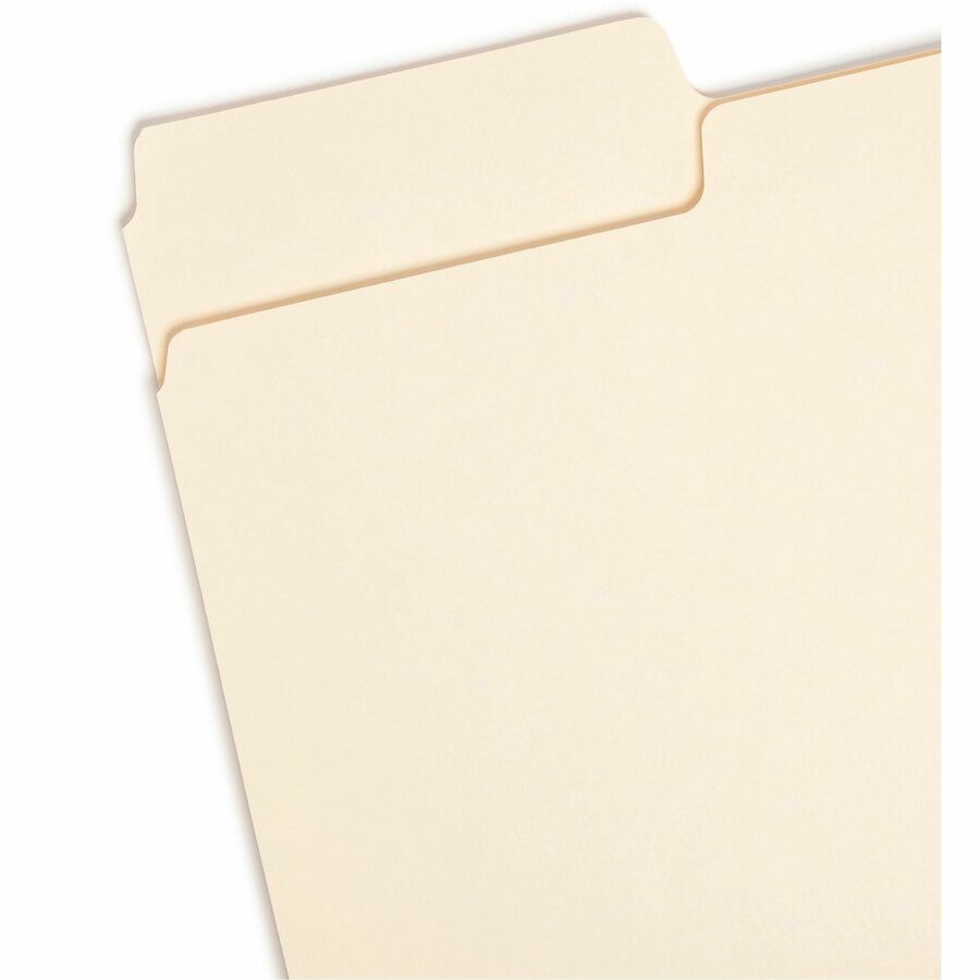 Smead SuperTab 1/3 Tab Cut Legal Recycled Top Tab File Folder - 8 1/2" x 14" - 3/4" Expansion - Top Tab Location - Assorted Tab Position - 11 pt. - 1 Plys - Manila - Label - 10% Recycled - 100 / Box