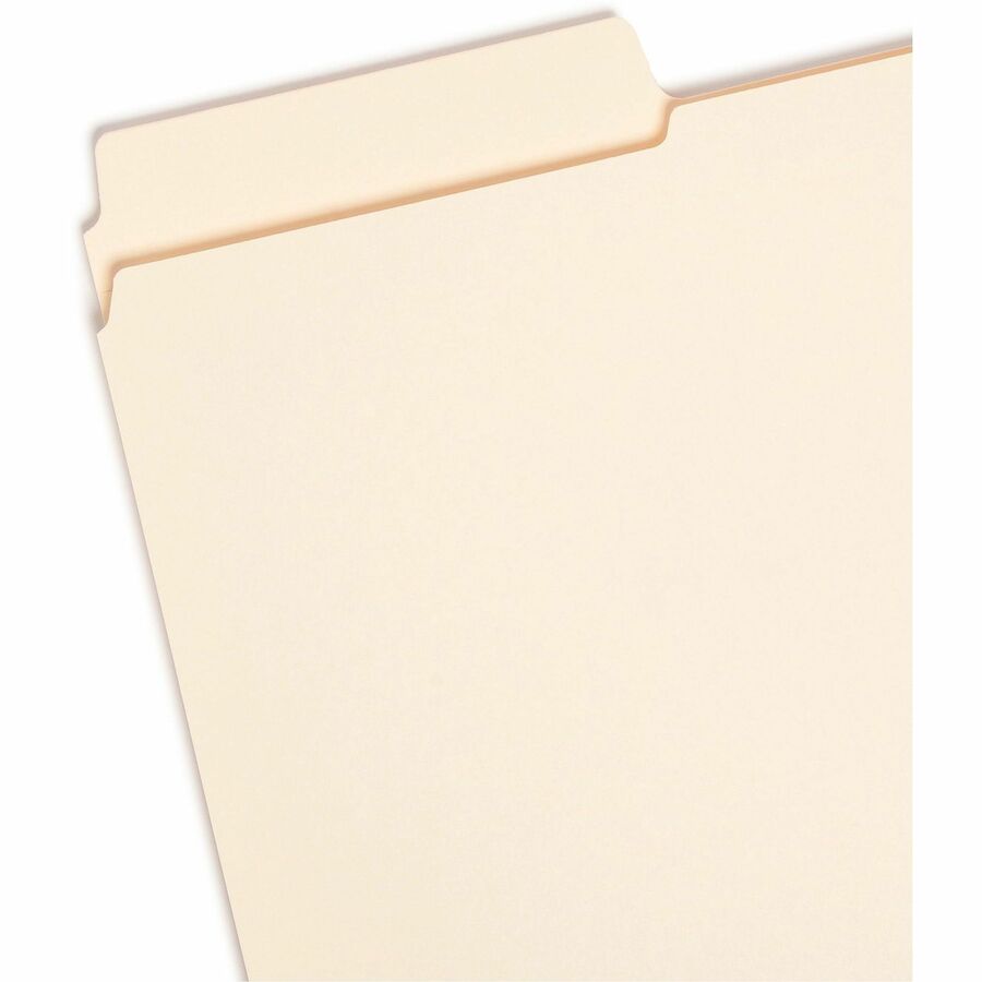 Smead SuperTab 1/3 Tab Cut Legal Recycled Top Tab File Folder - 8 1/2" x 14" - 3/4" Expansion - Top Tab Location - Assorted Tab Position - 11 pt. - 2 Plys - Manila - Label - 10% Recycled - 100 / Box