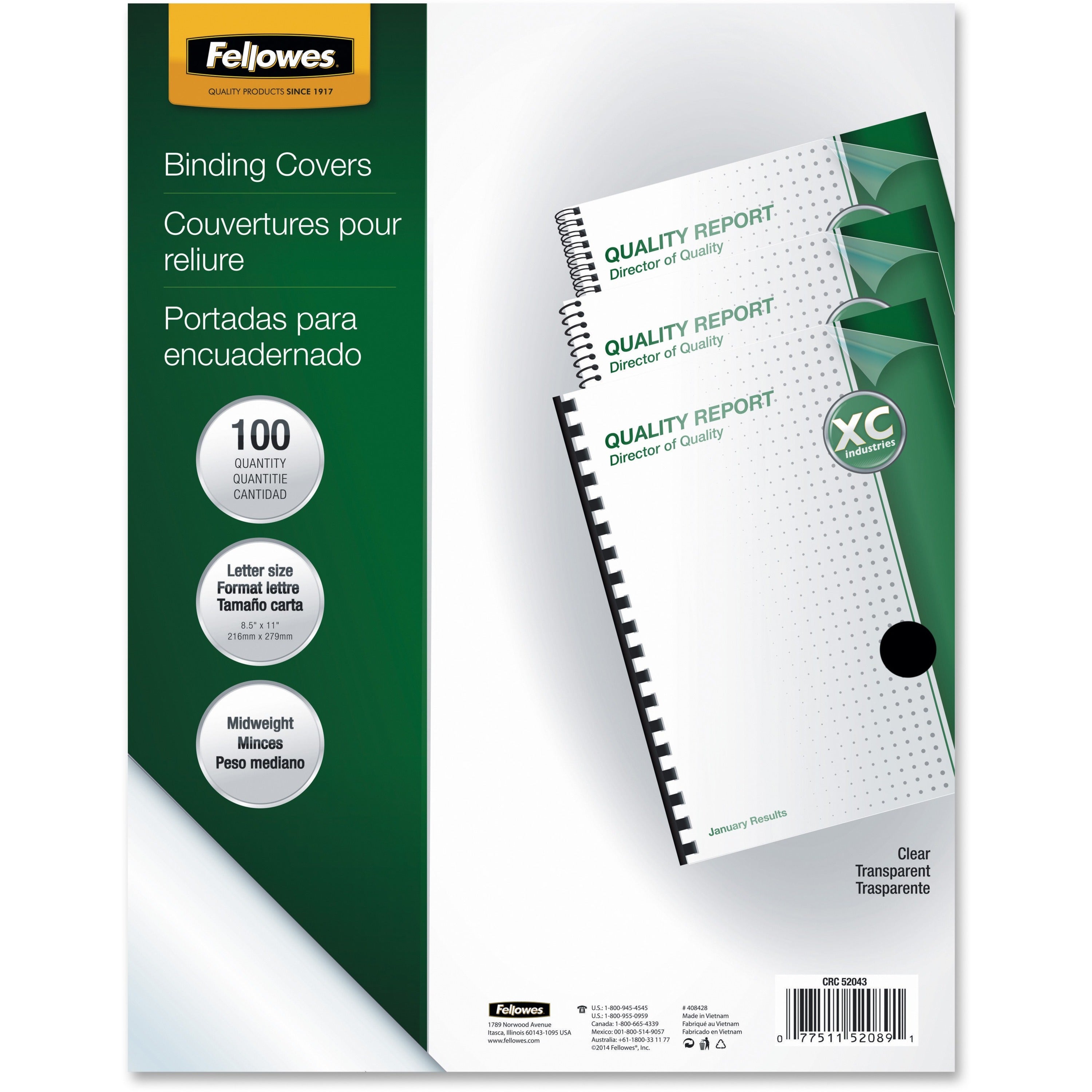 8 1/2" x 11" - Plastic - Clear - Tear Resistant, Spill Proof, Unpunched, Square Corner - 1 Pack