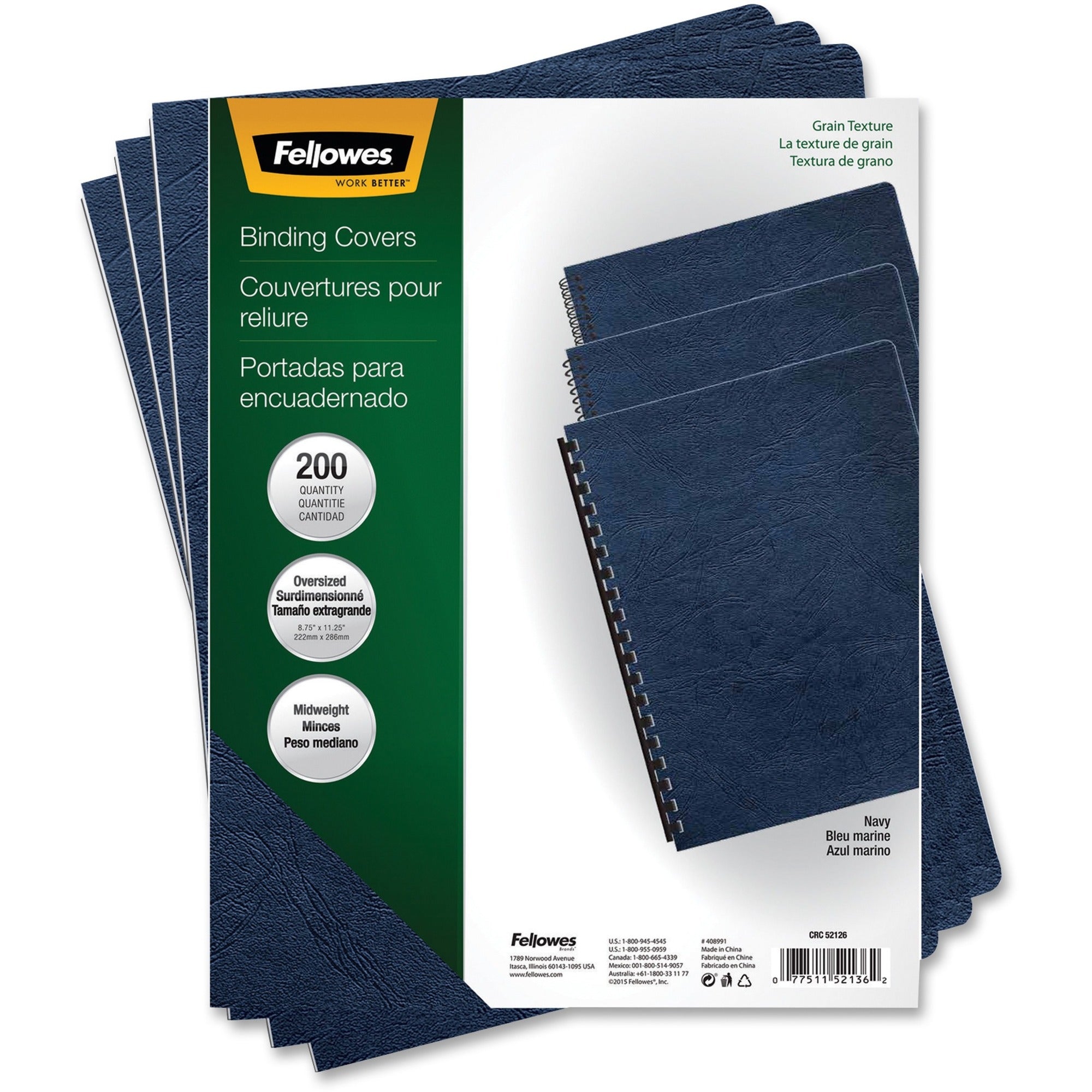 11.3" Height x 8.8" Width x 0.1" Depth - For Letter 8 1/2" x 11" Sheet - Leather - 200 / Pack