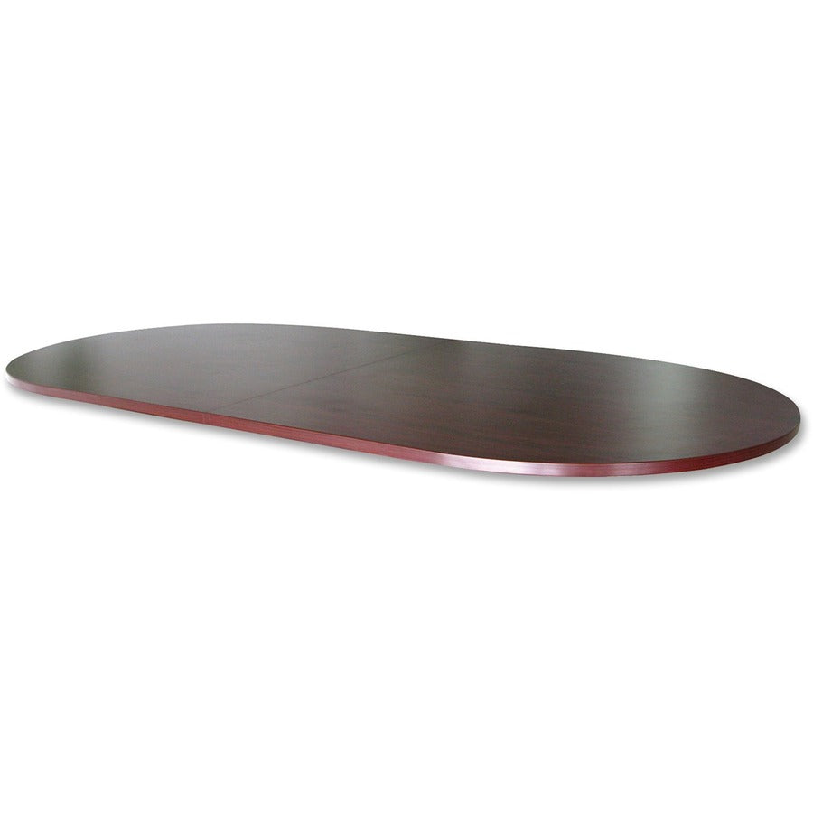 Lorell Essentials Oval Conference Table - Laminated Oval Top - Slab Base - 36" Table Top Length x 72" Table Top Width x 1.25" Table Top Thickness - 29.50" Height - Assembly Required - Mahogany - 1 Each