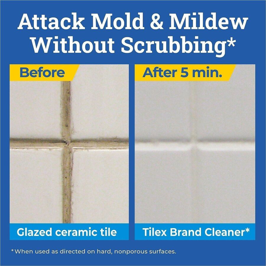 CloroxPro™ Tilex Disinfecting Instant Mold and Mildew Remover Spray - For Tile, Nonporous Surface - 32 fl oz (1 quart) - Disinfectant, Phosphate-free - White - 9 / Carton