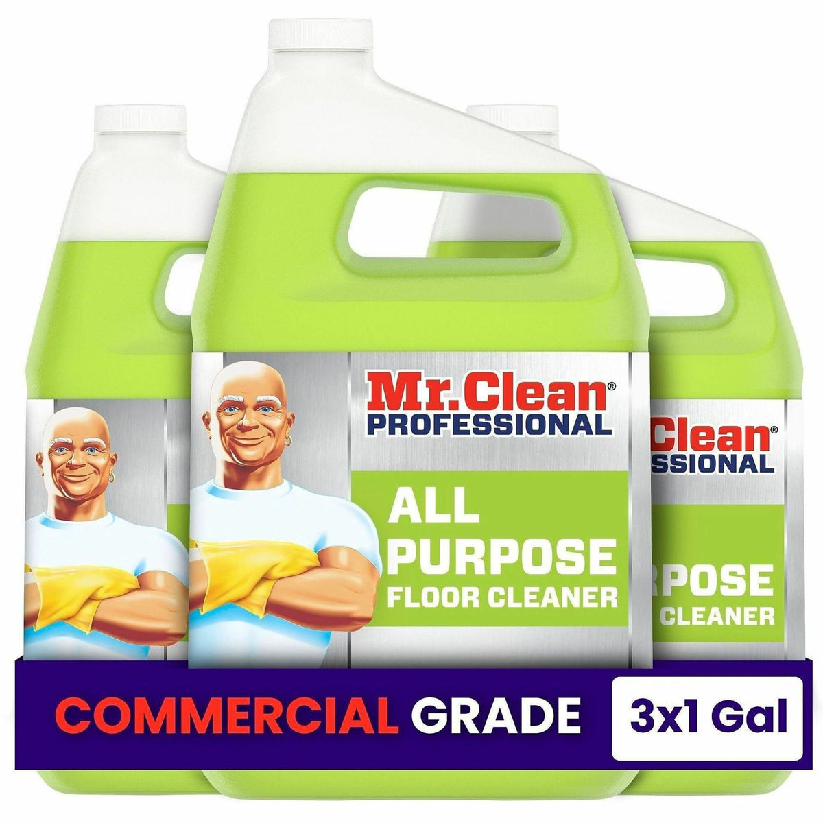 Mr. Clean Professional Finished Floor Cleaner - For Tile - Liquid - 128 fl oz (4 quart) - Residue-free - Yellow - 3 / Carton
