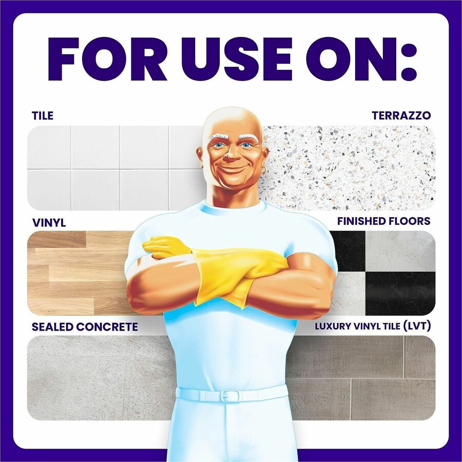 Mr. Clean Professional Finished Floor Cleaner - For Tile - Liquid - 128 fl oz (4 quart) - Residue-free - Yellow - 3 / Carton