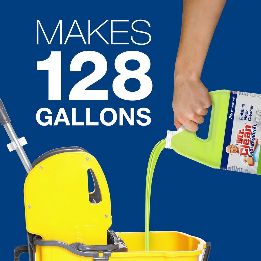 Mr. Clean Professional Finished Floor Cleaner - For Tile - Liquid - 128 fl oz (4 quart) - Residue-free - Yellow - 3 / Carton