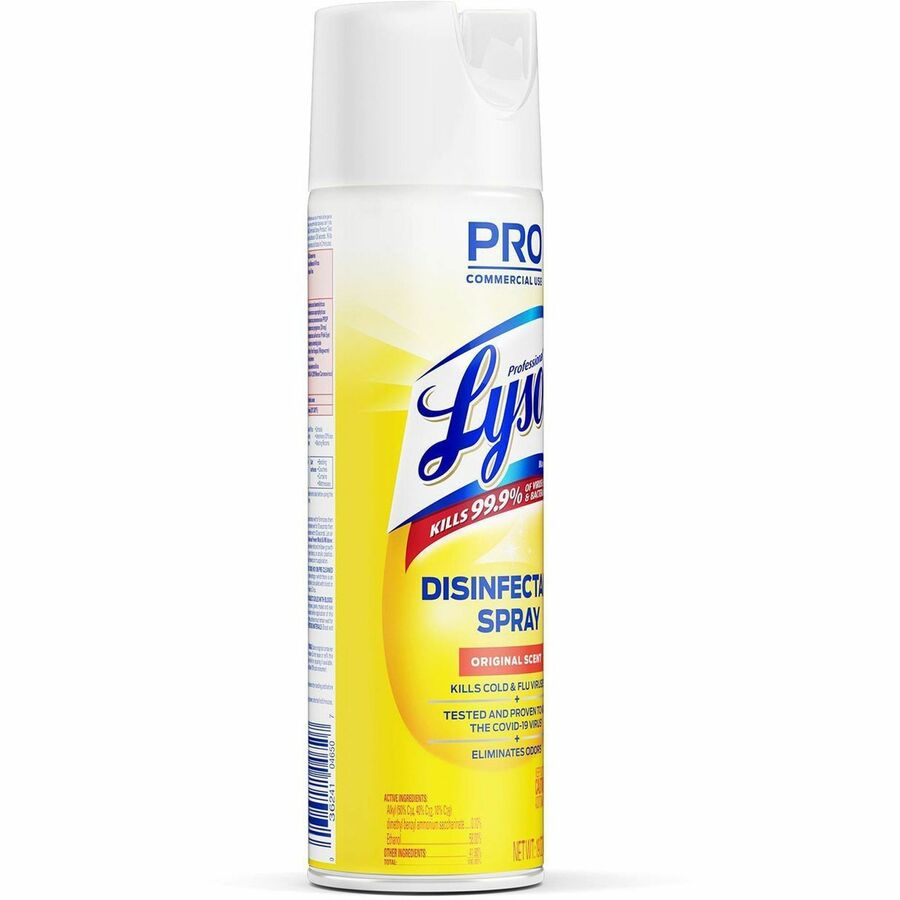 Professional Lysol Original Disinfectant Spray - For Multi Surface - 19 fl oz (0.6 quart) - Original Scent - Recommended For: Germs Remover - Pleasant Scent, Disinfectant, CFC-free - Clear - 12 / Carton