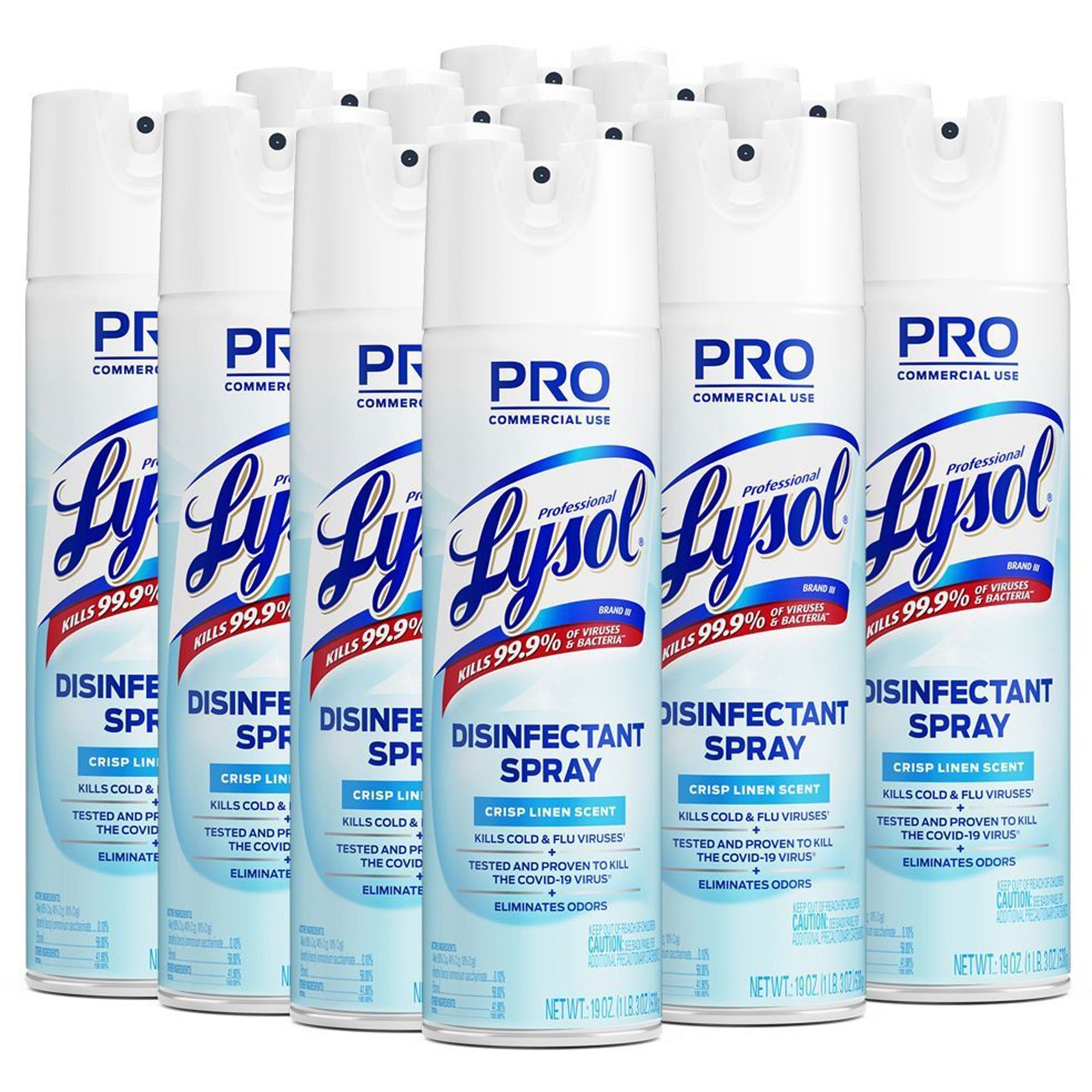 For Restroom, Food Service Area - 19 fl oz (0.6 quart) - Crisp Linen Scent - Recommended For: Odor Remover, Germs Remover - Disinfectant, CFC-free - Clear - 12 / Carton