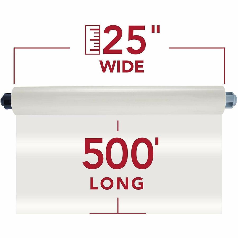 GBC EZ Load Blue End Cap Laminating Roll Film - Laminating Pouch/Sheet Size: 25" Width x 500 ft Length x 1.50 mil Thickness - Matte - Clear - Polyester - 1 Box