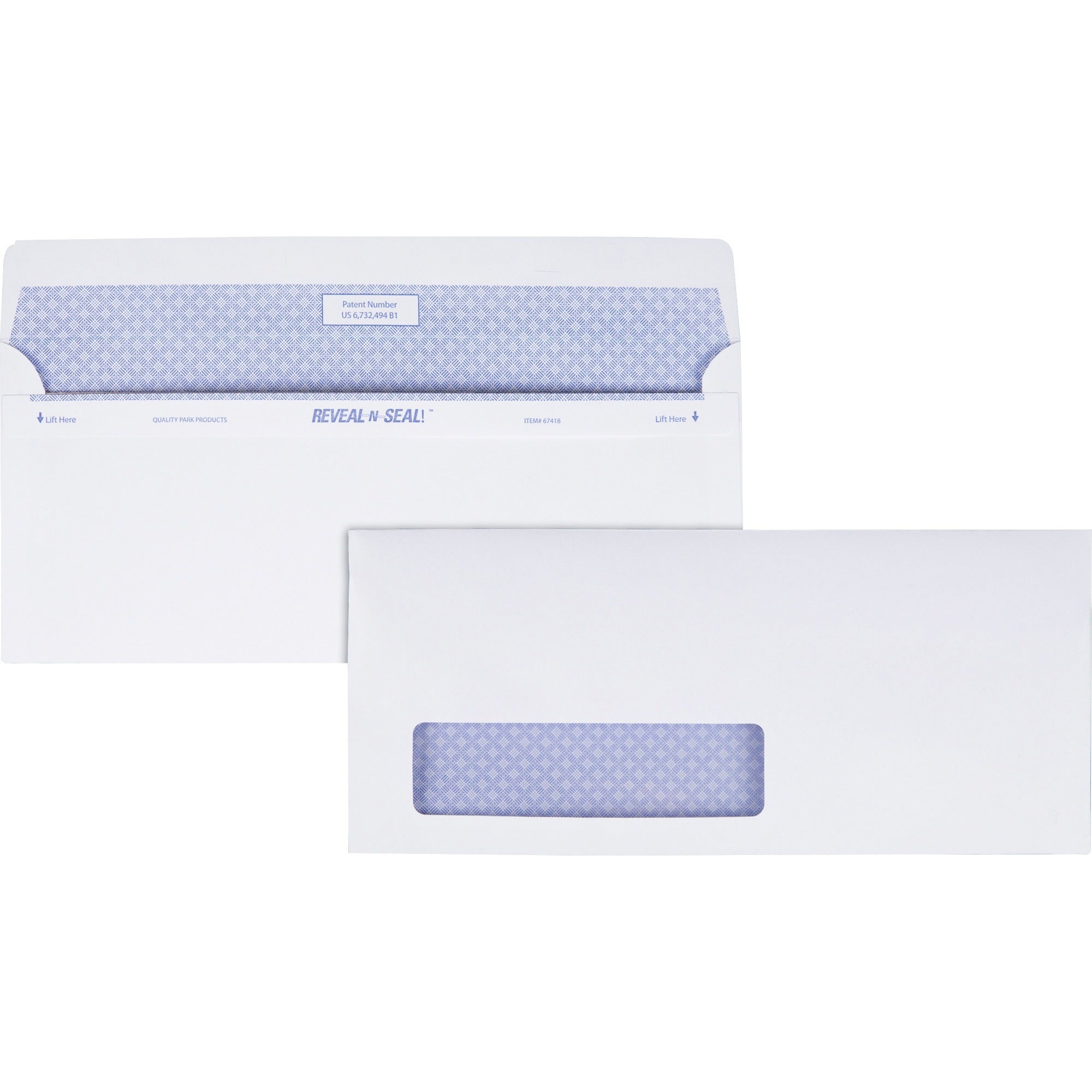Single Window - #10 - 4 1/8" Width x 9 1/2" Length - 24 lb - White - 500 / Box