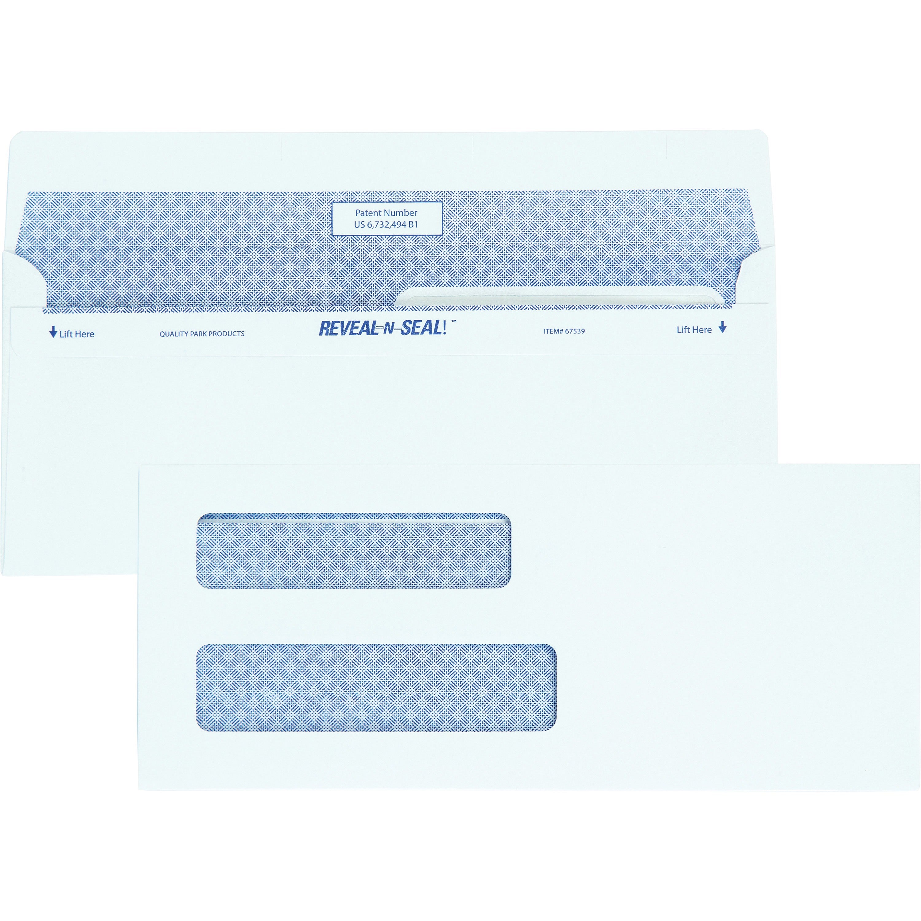 Double Window - #8 5/8 - 3 5/8" Width x 8 5/8" Length - 24 lb - Self-sealing - White - 500 / Box