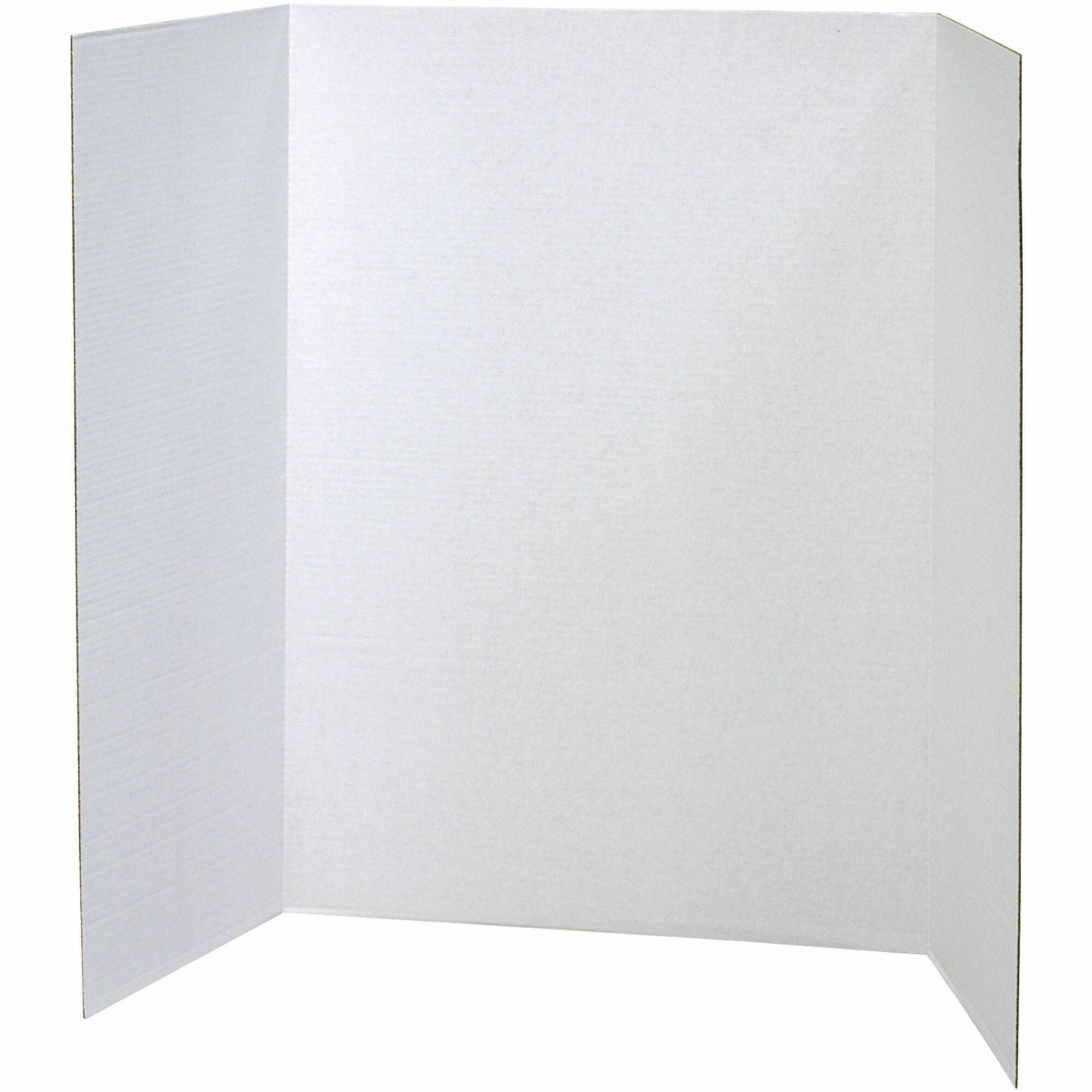 Pacon Presentation Boards - 36" Board Height x 48" Board Width - White Surface - Tri-fold, Heavy Duty - 1 Carton