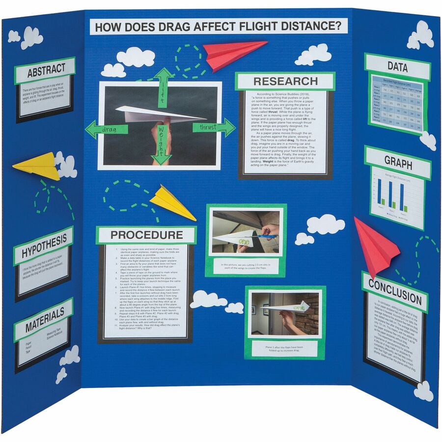 Pacon Presentation Boards, Tri-fold, 36" x 48", Assorted Colors, 1 Carton
