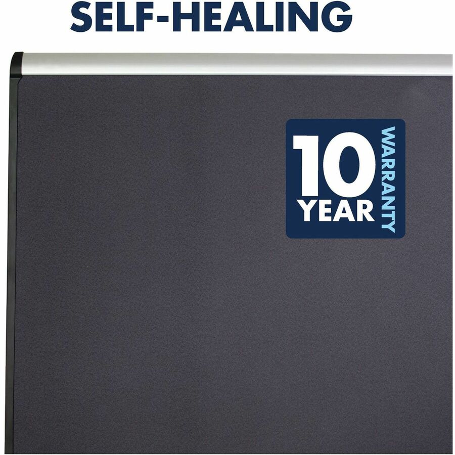 Quartet Prestige Plus Magnetic Bulletin Board - 48" Board Height x 72" Board Width - Gray Fabric Surface - Magnetic, Self-healing, Durable - Silver Aluminum Frame - 1 Each