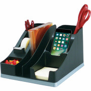 6 Compartment(s) - 5.19" Height x 8.13" Width x 9.13" Depth - Desktop - Cable Management, Removable Divider - Silver - 1 Each