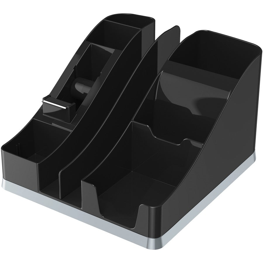 6 Compartment(s) - 5.19" Height x 8.13" Width x 9.13" Depth - Desktop - Cable Management, Removable Divider - Silver - 1 Each