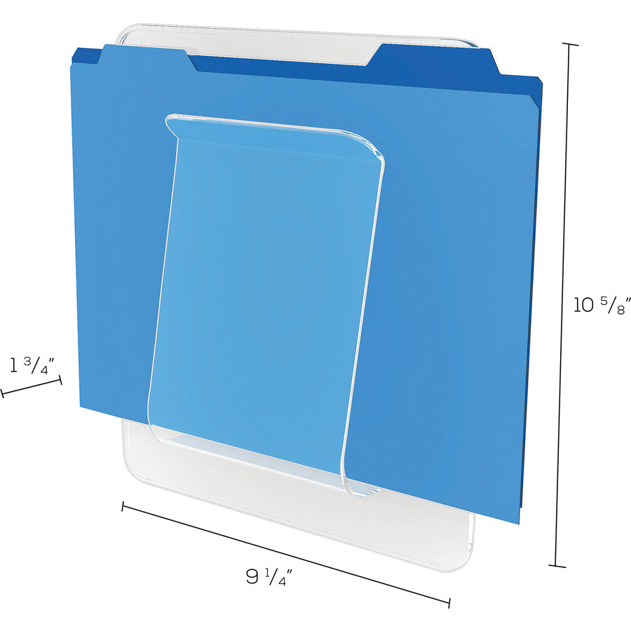 Deflecto Stand-Tall Wall File - 10.63" Height x 9.25" Width x 1.75" Depth - Unbreakable, Stackable - Clear - Plastic - 1 Each