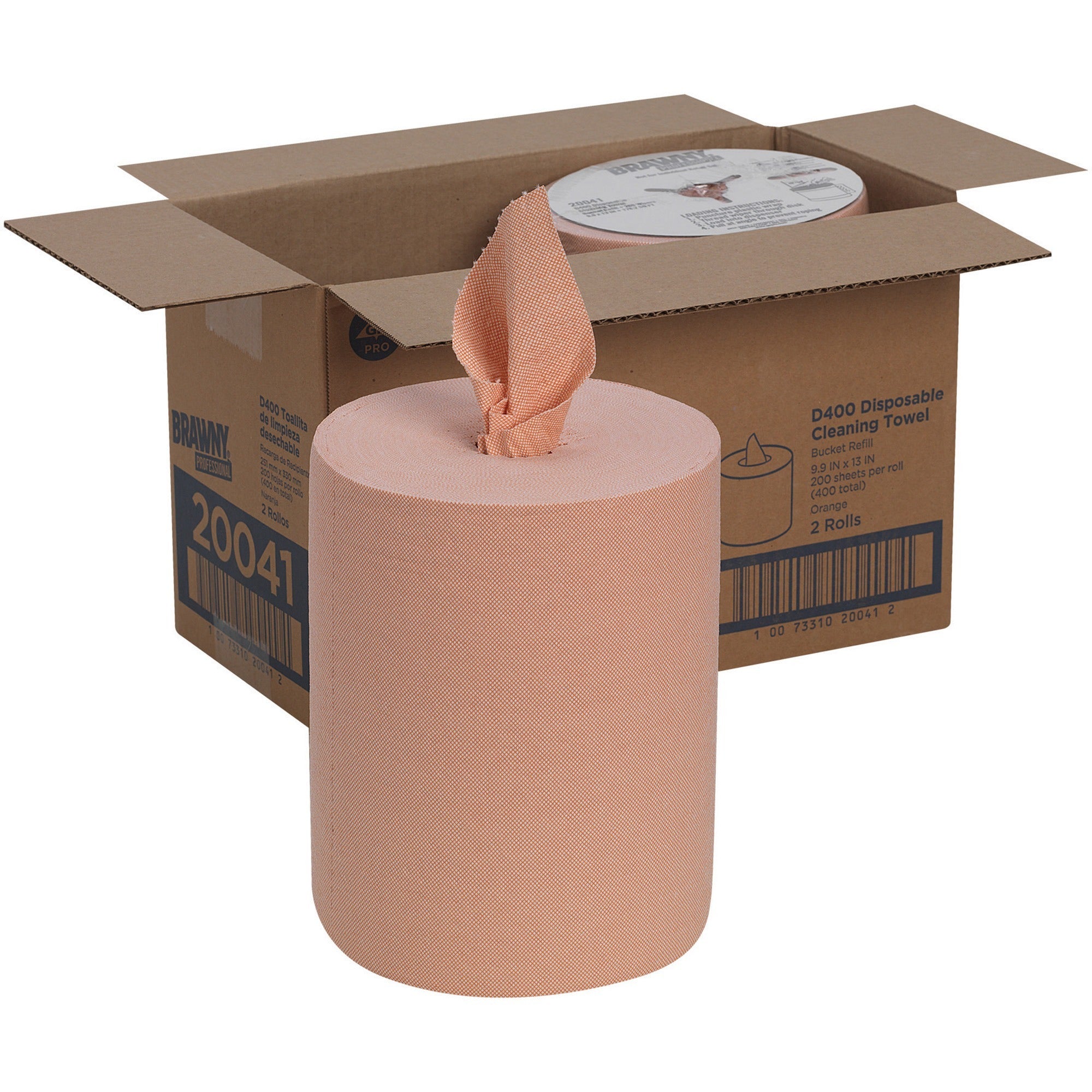 13" Width x 9.90" Length - 200 Sheets/Roll - Orange - 2 / Carton