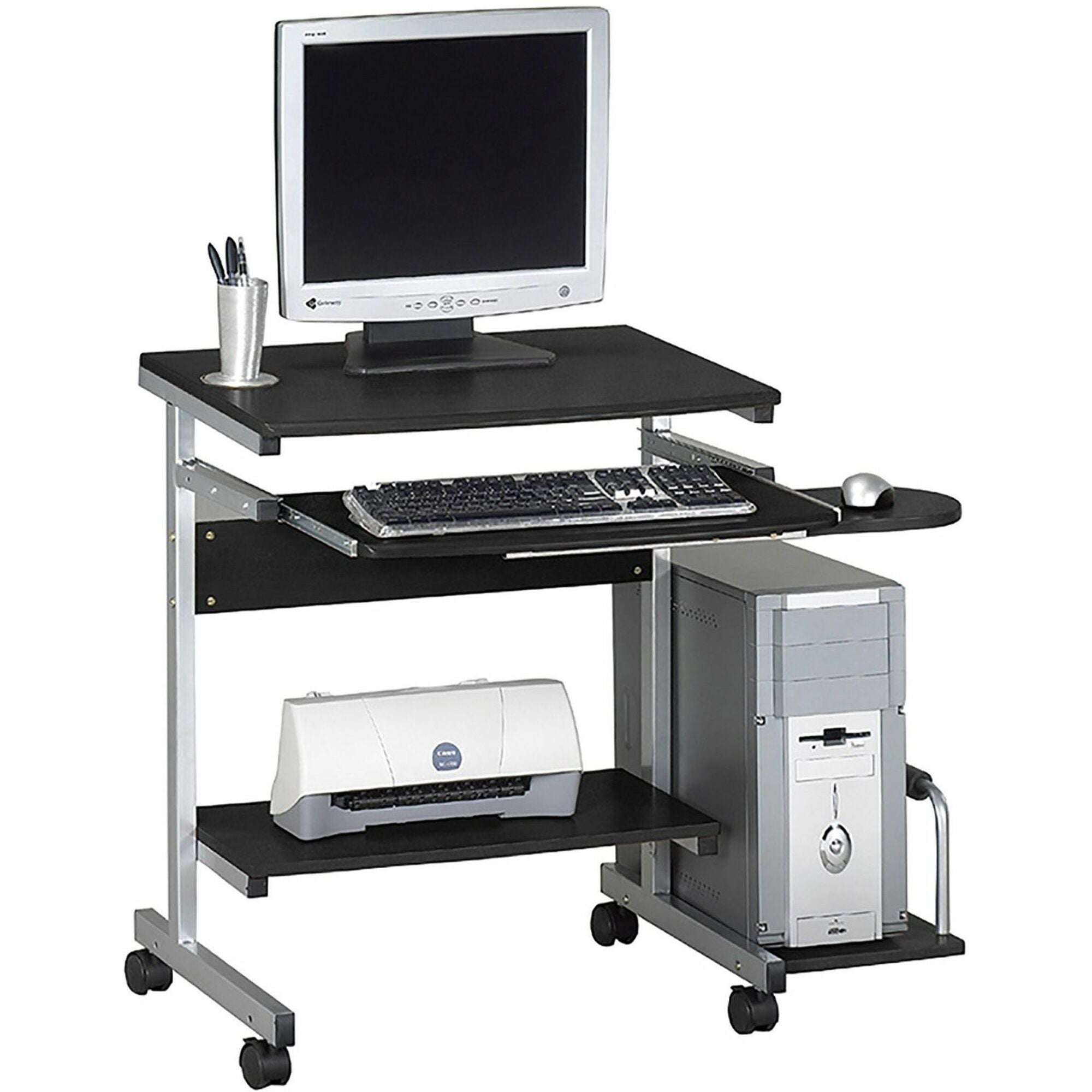 Mayline Eastwinds 946 Portrait PC Desk Cart - Anthracite Top - 19.25" Table Top Length x 36.50" Table Top Width - 31.25" Height - Business Environment - Assembly Required - Steel Frame Material - 1 Each