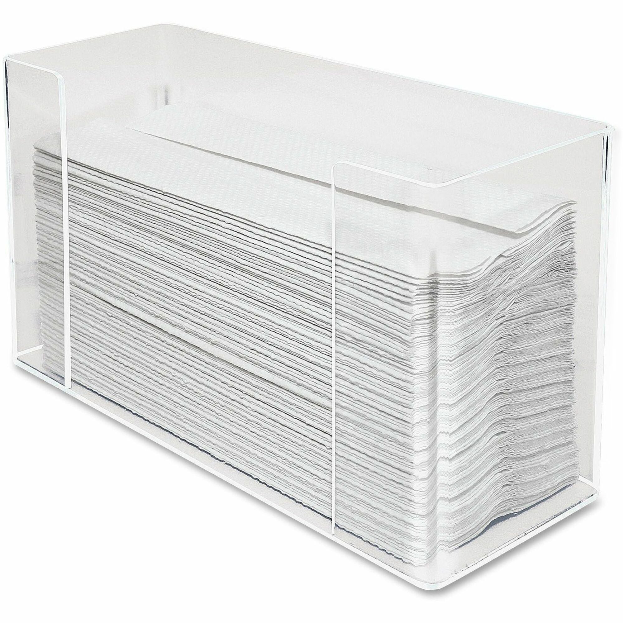 C Fold, Multifold Dispenser - 11.5" Height x 6.8" Width x 4.1" Depth - Acrylic - Clear - 1 Each