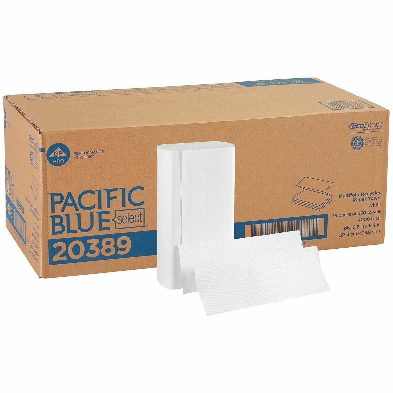 Pacific Blue Select Multifold Premium Paper Towels - 1 Ply - 9.20" Width x 9.40" Length - White - Paper - 250/Pack - 16 / Carton