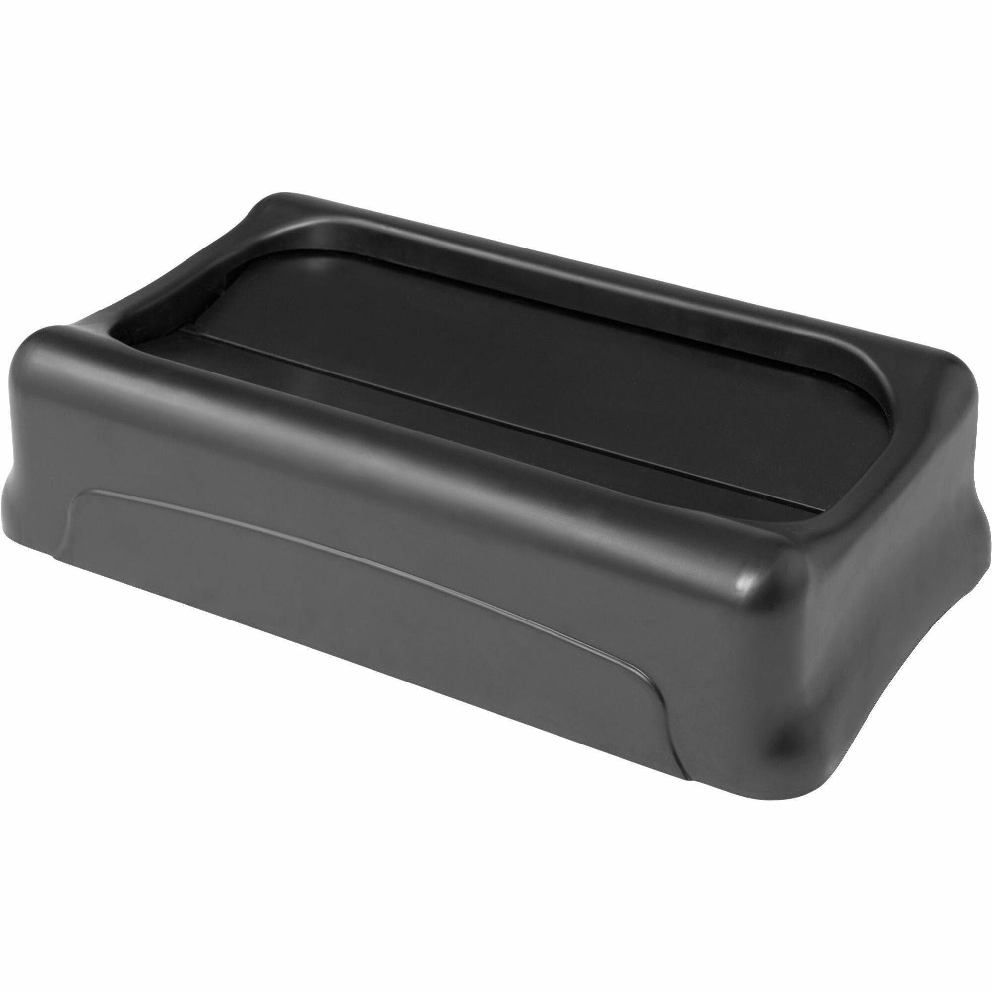 Rubbermaid Commercial Slim Jim Container Swing Lid - Rectangular - Black - 1 Each