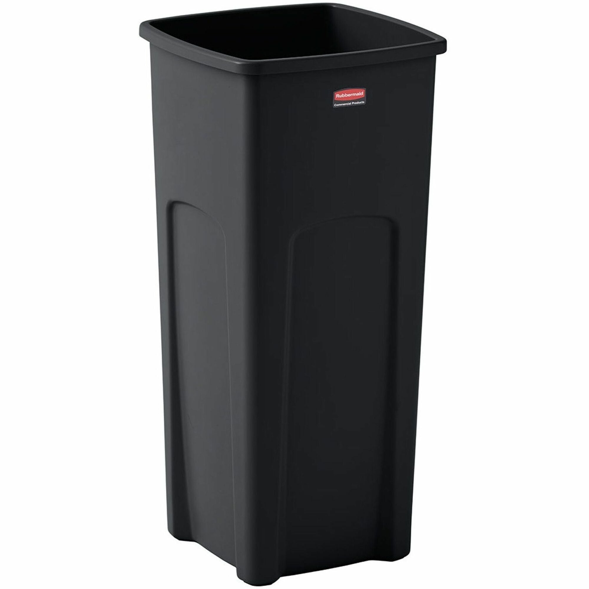 Rubbermaid Commercial Untouchable Square Container - 23 gal Capacity - Square - Crack Resistant - 32.9" Height x 16.5" Width x 15.5" Depth - Plastic - Black - 1 Each