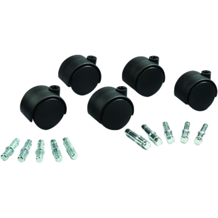 2" Diameter - 110 lb Load Capacity - Nylon - Matte Black - 5 / Set