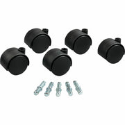 2" Diameter - 110 lb Load Capacity - Nylon - Matte Black - 5 / Set