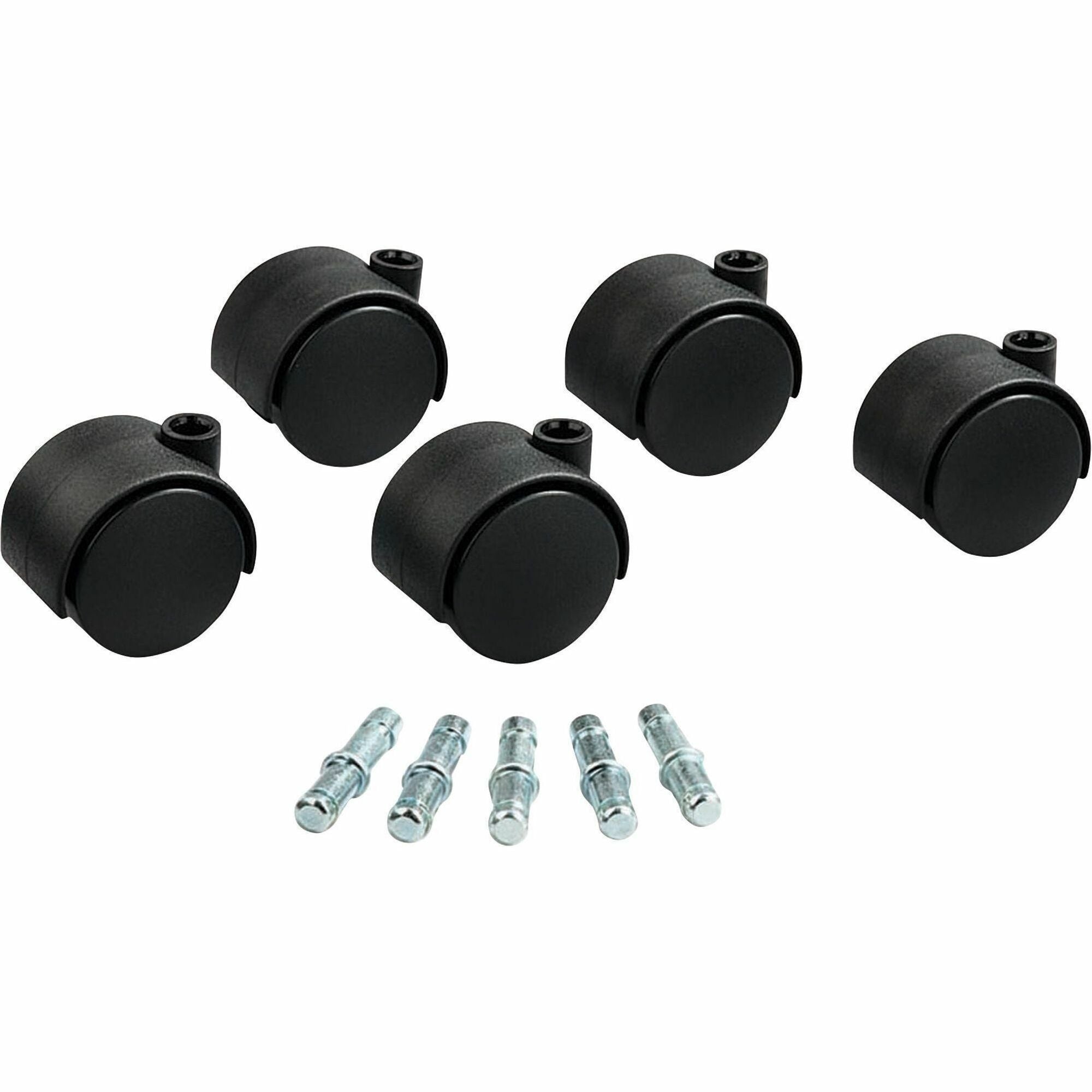 2" Diameter - 110 lb Load Capacity - Nylon - Matte Black - 5 / Set