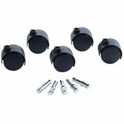 2" Diameter - 110 lb Load Capacity - Polyurethane - Matte Black - 5 / Set