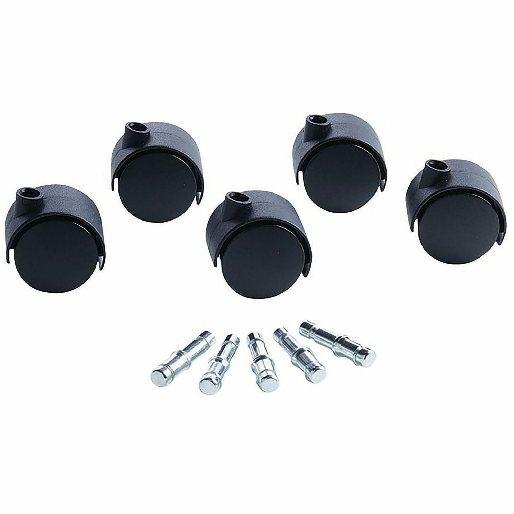 2" Diameter - 110 lb Load Capacity - Polyurethane - Matte Black - 5 / Set