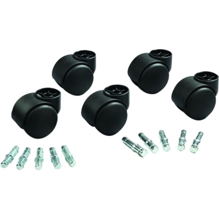 2.18" Diameter - 120 lb Load Capacity - Nylon - Matte Black - 5 / Set