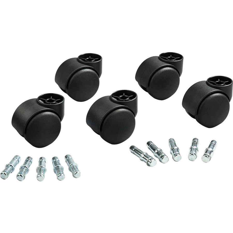 2.18" Diameter - 120 lb Load Capacity - Nylon - Matte Black - 5 / Set