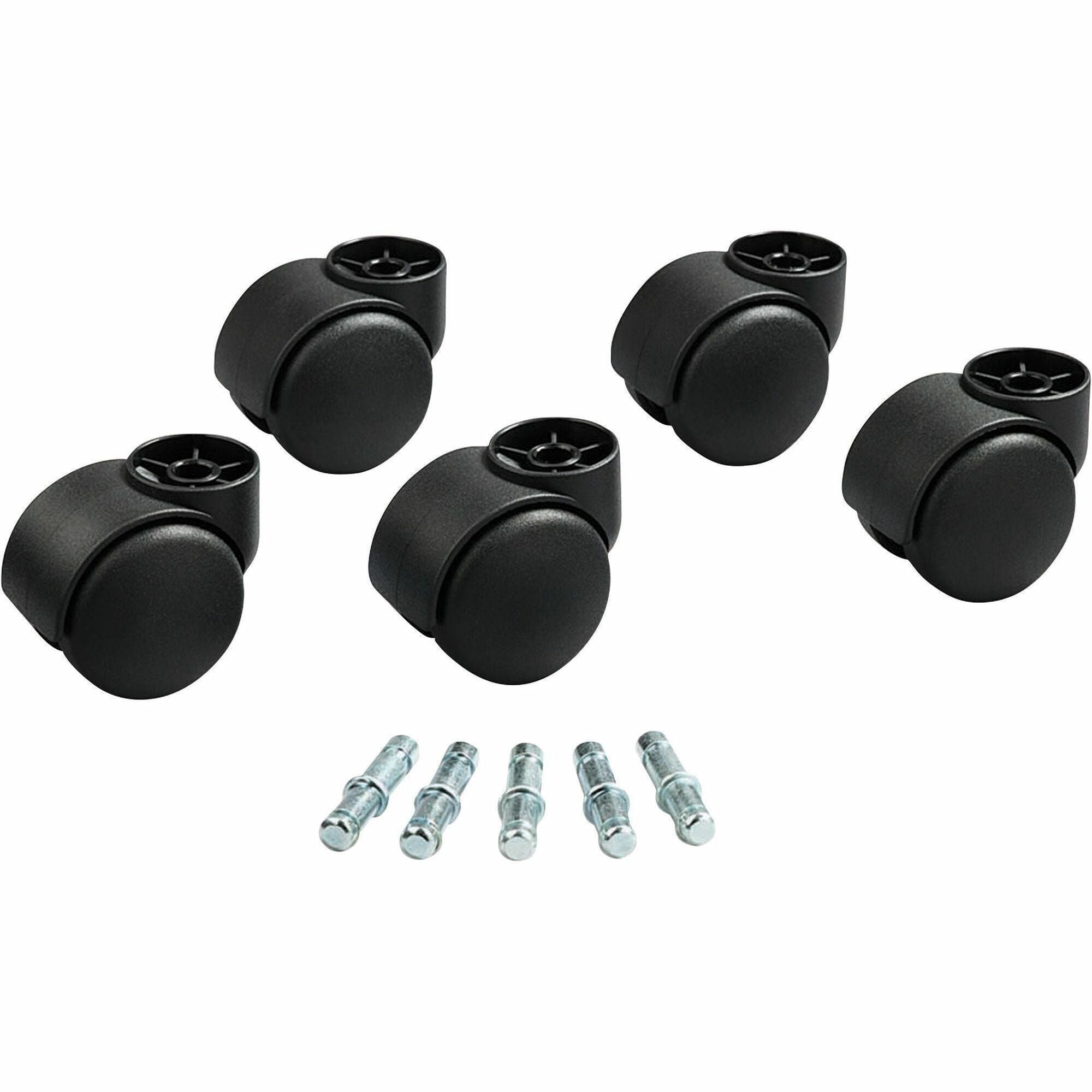 2.18" Diameter - 120 lb Load Capacity - Nylon - Matte Black - 5 / Set