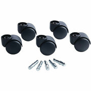 2.18" Diameter - 120 lb Load Capacity - Polyurethane - Matte Black - 5 / Set
