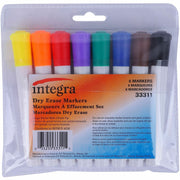 Integra Chisel Point Dry-erase Markers, Assorted Ink, Chisel Tip, 1 Set