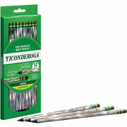 Noir Pencils, Holographic Foil on Black Wood, #2 Soft, Presharpened, Pack of 12