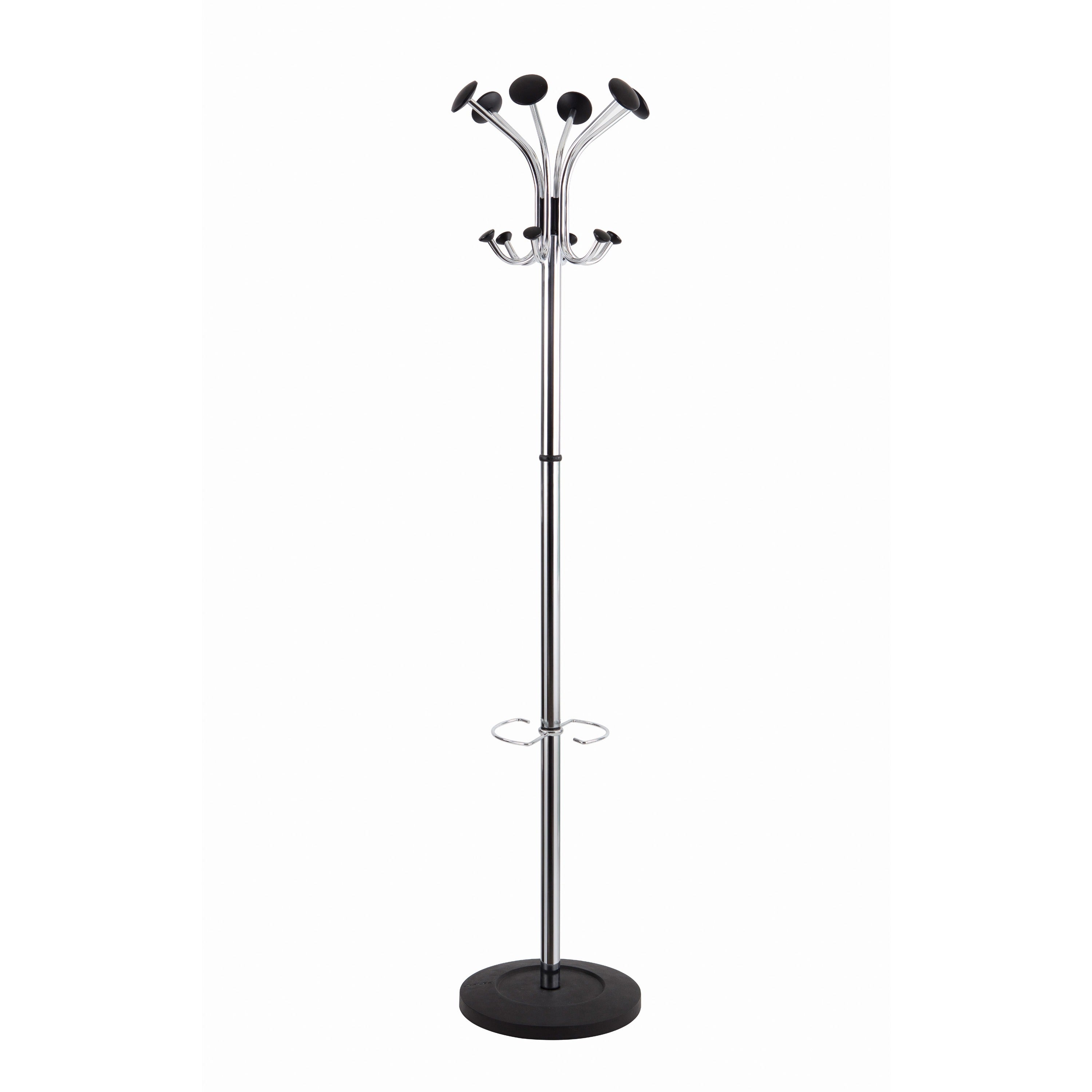 6 Hooks - 6 Pegs - 70.5" Height - for Garment, Clothes - Stainless Steel - 1 Each
