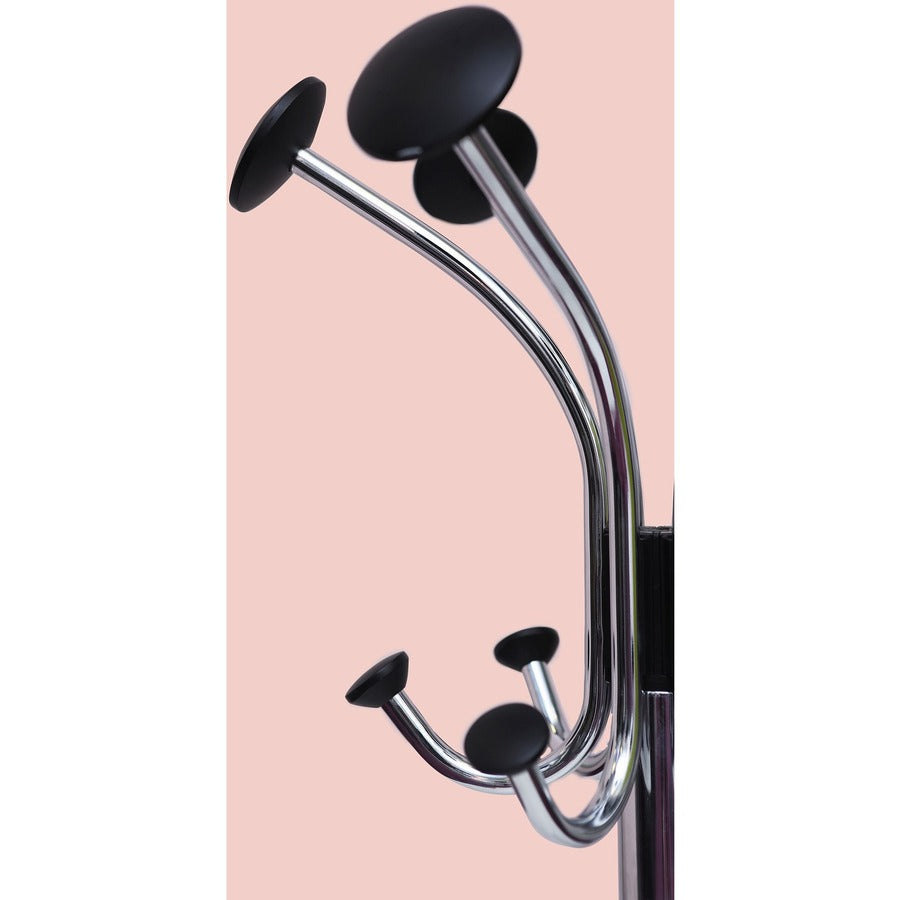 6 Hooks - 6 Pegs - 70.5" Height - for Garment, Clothes - Stainless Steel - 1 Each
