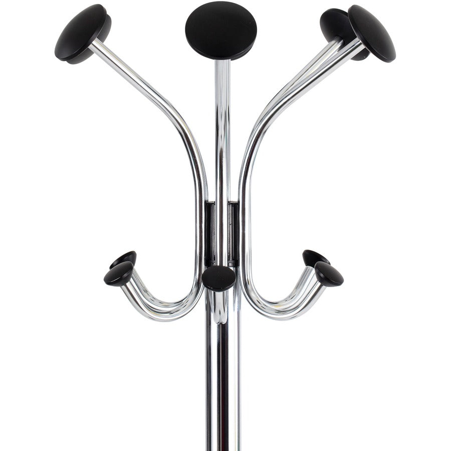 6 Hooks - 6 Pegs - 70.5" Height - for Garment, Clothes - Stainless Steel - 1 Each